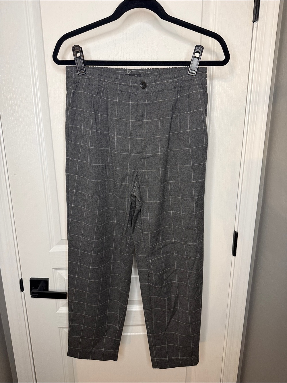 Madewell Gray Windowpane Ankle Dress Pants
